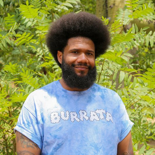 Tyler wearing the Burrata Clouds Tye Dye Shirt. Doesn't he look handsome?